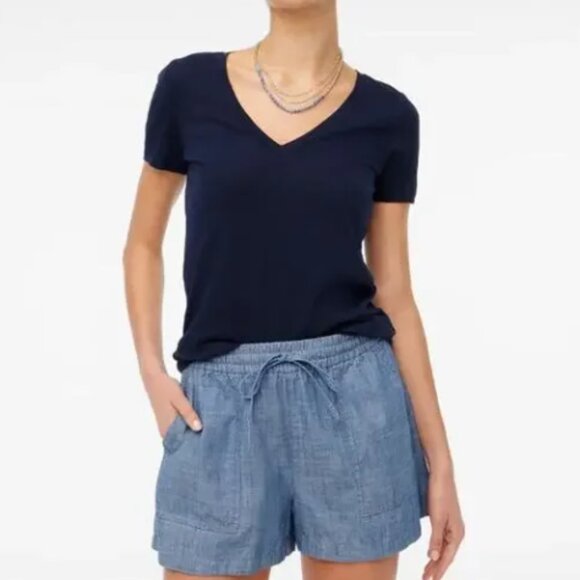 J. Crew Women's Chambray Seaside Drawstring Shorts, Size Large (Two Pairs) - Picture 2 of 11